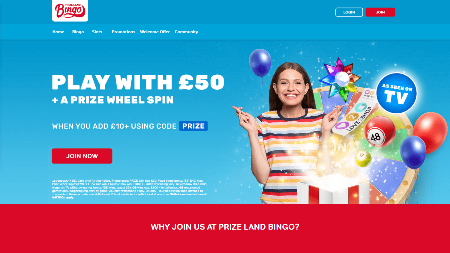 Prize Land Bingo Casino Desktop screenshot
